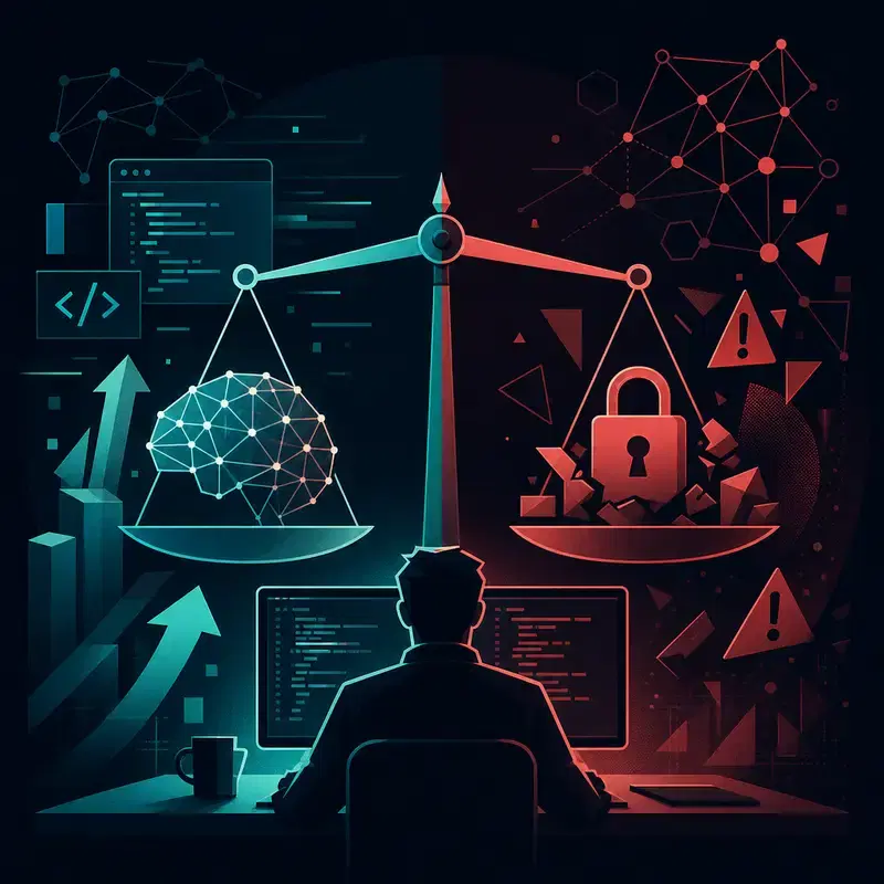 Titelbild für Analyse der KI-Coding-Produktivität im Vergleich zum Sicherheitsrisiko