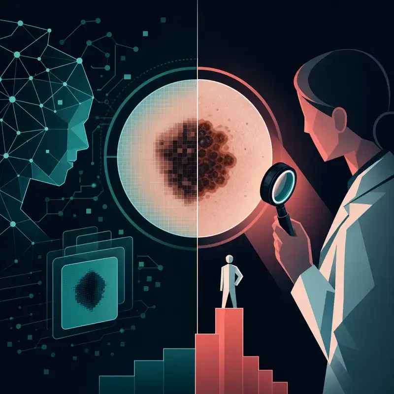 Imagen de portada de Análisis de cáncer de piel con IA: los dermatólogos expertos aún ganan