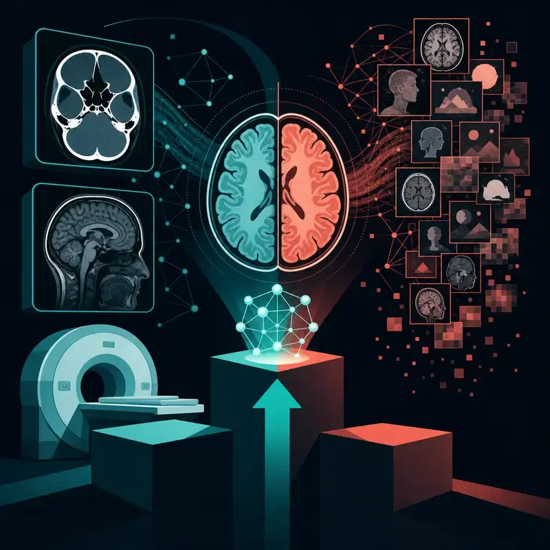 न्यूरोइमेजिंग एआई विश्लेषण: डोमेन-नेटिव CT MRI डेटा के लिए कवर छवि
