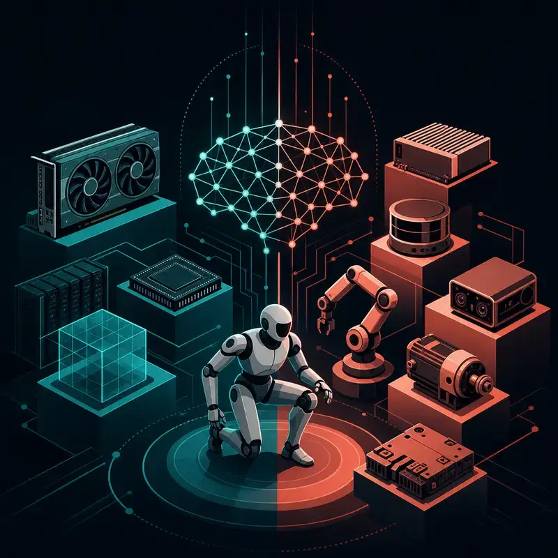 Titelbild für Physische KI-Infrastruktur jenseits von GPUs: Robotik-Analyse