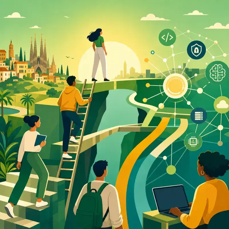 Cover image for Spain tech reskilling gap: code, cyber, AI analysis
